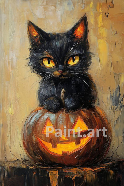 Černé kotě - Halloween (č.205)
