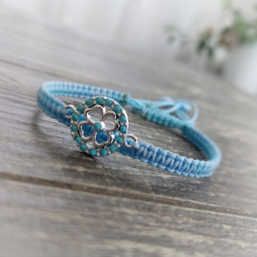Shamballa náramek se čtyřlistkem pro štěstí