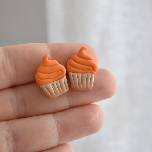 Cupcake dýňové náušnice - Chirurgická ocel