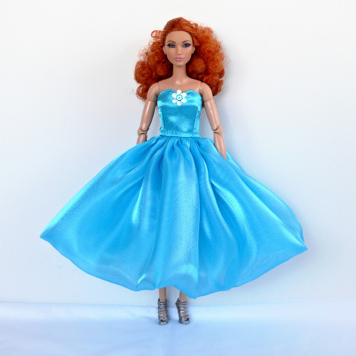 Barbie - krátké společenské šaty v tyrkys.+botičky