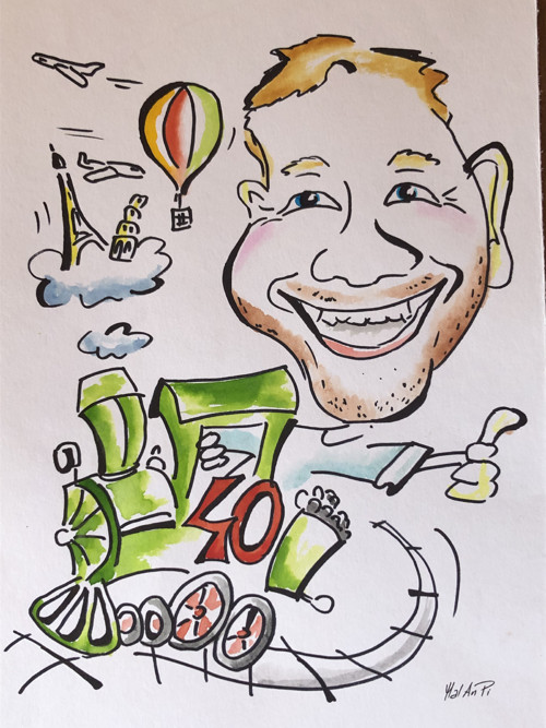 Karikatura muže, na zakázku