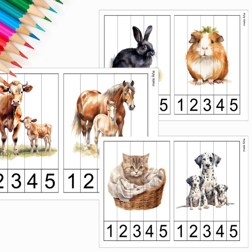 Puzzle Proužky - Domácí Zvířátka Pdf