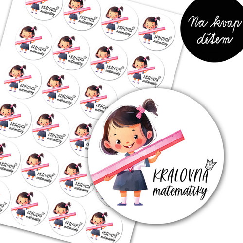 Samolepky - KRÁLOVNA matematiky 1arch/24ks
