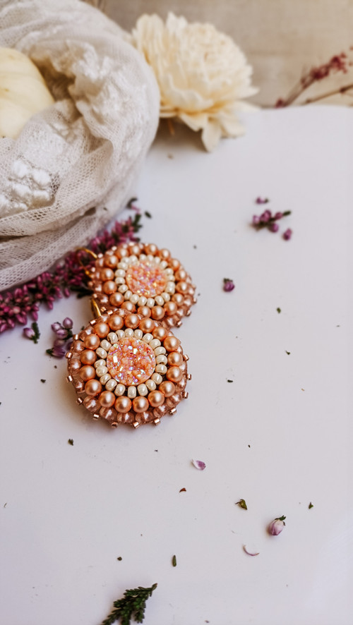 Druzy earrings n.22 - vyšívané náušnice