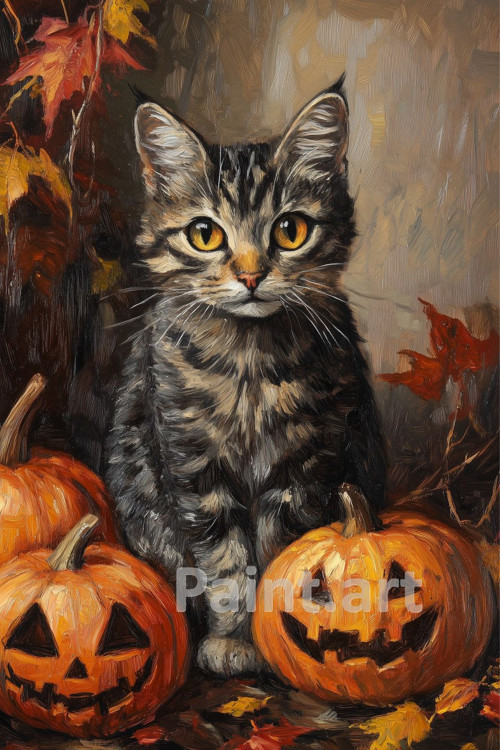 Strakatá kočka - Halloween (č.210)