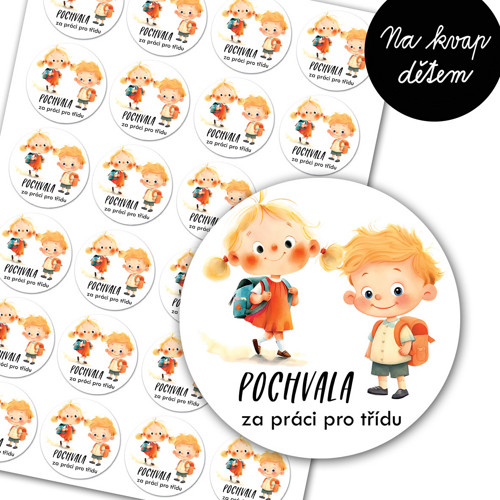 Samolepky - Pochvala za práci pro třídu 1arch/24ks
