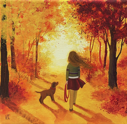 Podzimní procházka - 20x20cm — foto 1