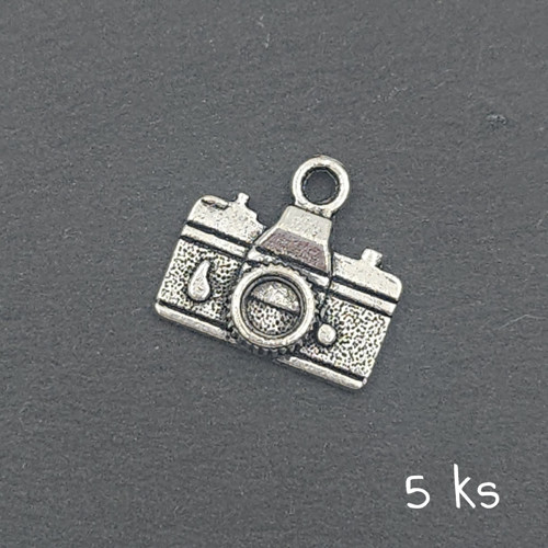 Přívěsek - fotoaparát 15x10 mm, 5 ks