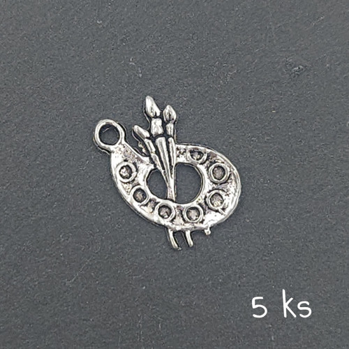 Přívěsek - paleta se štětci 18x12 mm, 5 ks