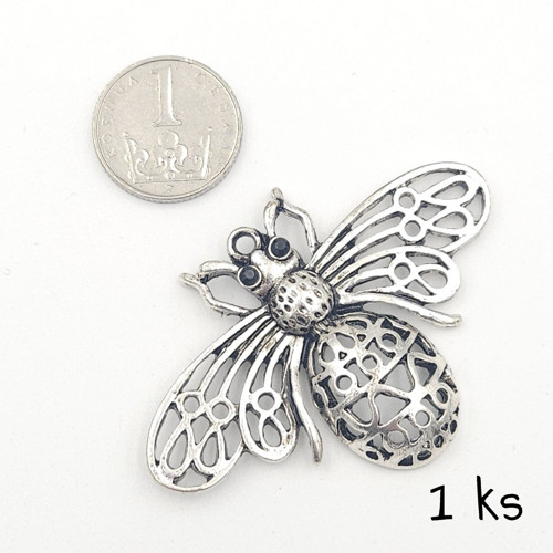 Přívěsek - obří moucha 58x38 mm, 1 ks