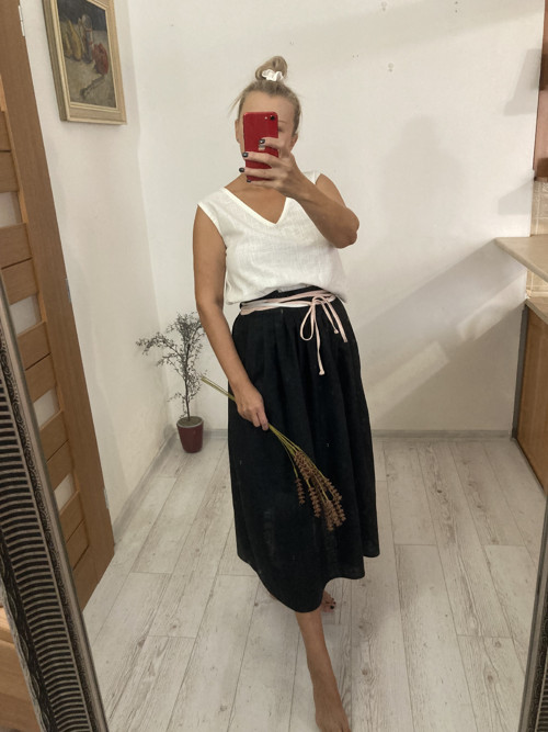 ..ako ľanový vánok.../ BLACK sukňa Linen/