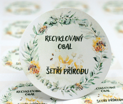 RECY samolepky na balíčky se včelkami 24 ks