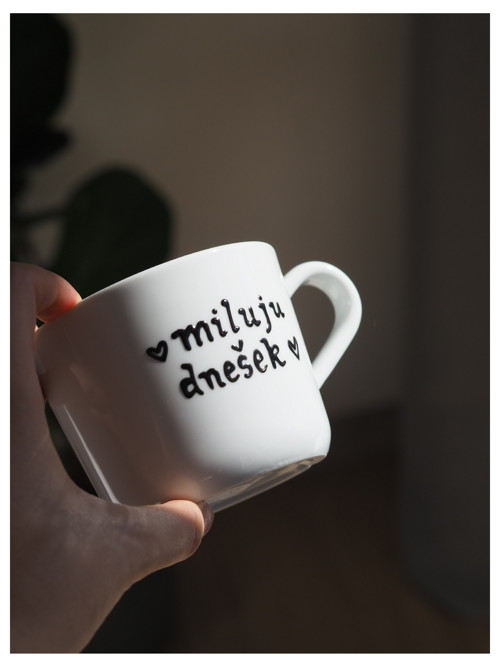 Malovaný hrníček MILUJU DNEŠEK