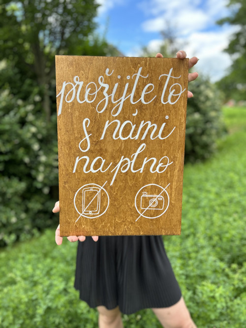 Cedule na svatbu "Prožijte to s námi!"
