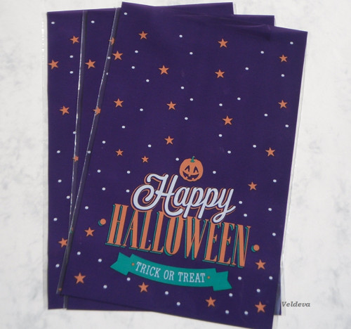 Sáčky plastové 2 ks Happy Halloween fialové