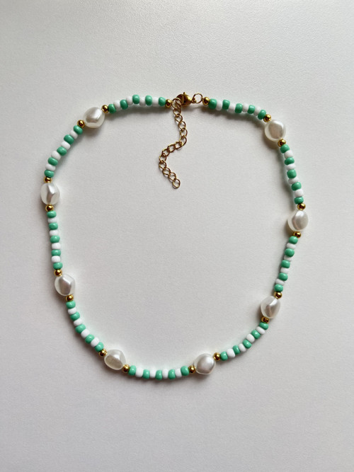 Green beaded necklace