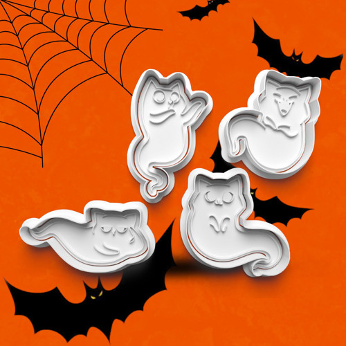 Vykrajovátka Halloween - 4x duch kočka