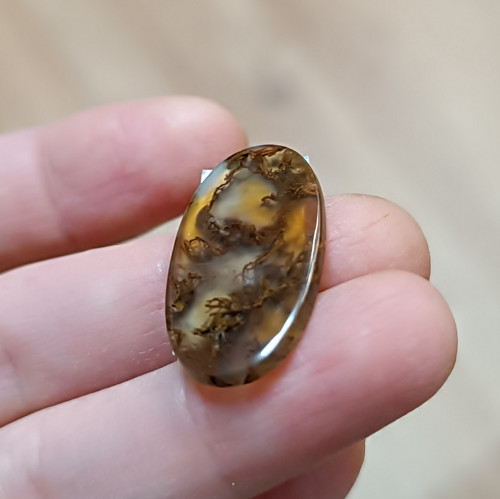 Mechový achát, ID 4322, 27x15 mm