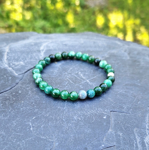 Přírodní zelený lepidolit*green mica*náramek*0,6cm