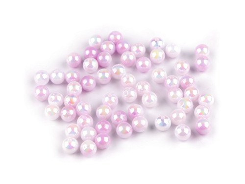 Plastové korálky 6 mm (20g) - fialová