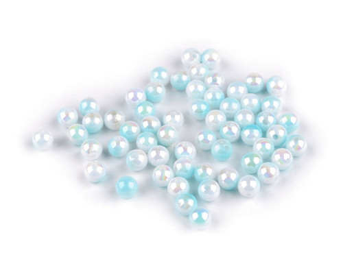 Plastové korálky 6 mm (20g) - tyrkys