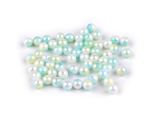 Plastové korálky 6 mm (20g) - mint