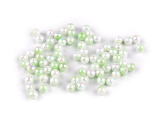 Plastové korálky 6 mm (20g) - zelená