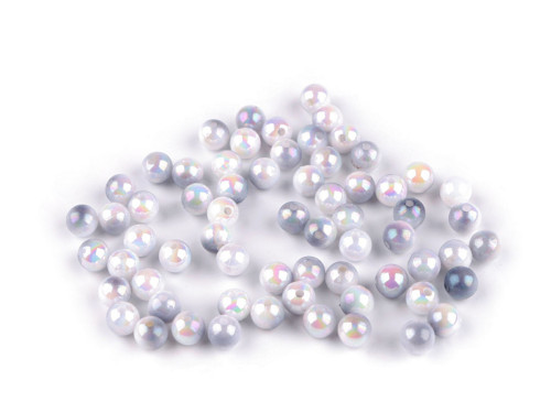 Plastové korálky 6 mm (20g) - šedá