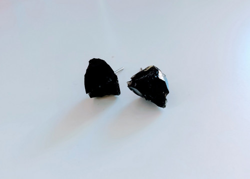 Náušnice z minerálů - Obsidián — foto 1