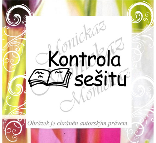 Kontrola sešitu 105). Razítko — foto 1