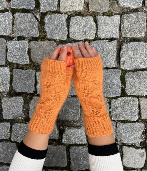 Rukavice bezprstové Ručně pletené Alpaca + Moher