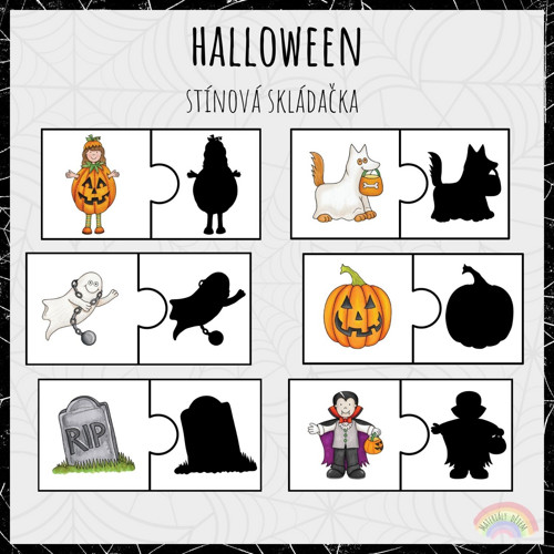 Halloween, stínová skládačka