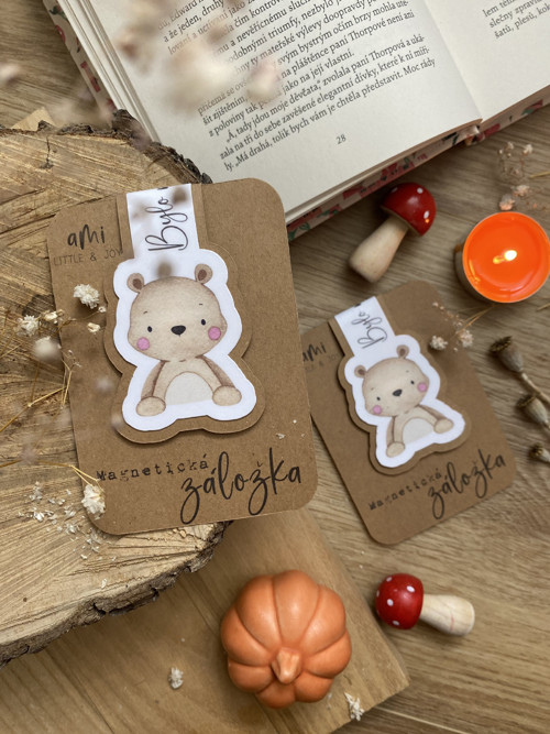 Papírová magnetická záložka - MEDVÍDEK