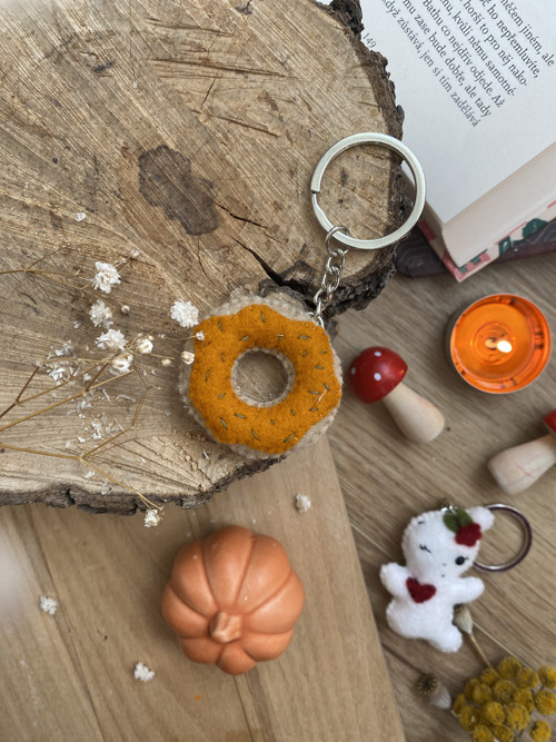 Klíčenka - DÝŇOVÝ DONUT / pumpkin donut