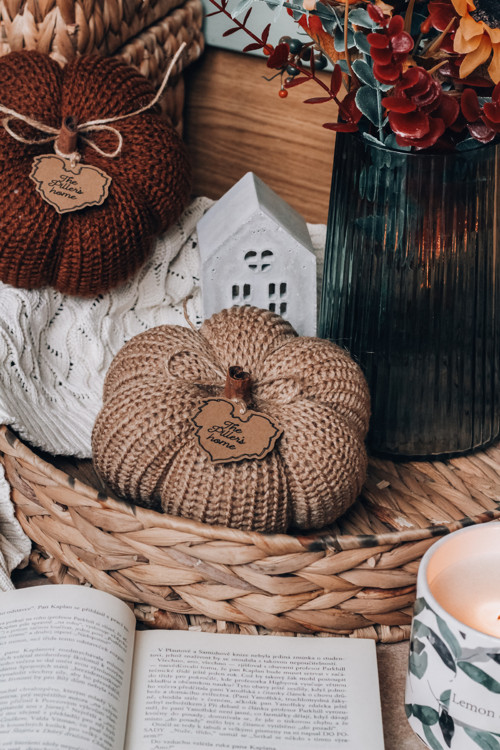 Pletená dýně béžová — foto 1