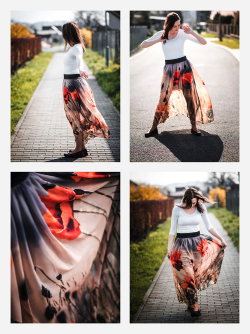 Maková sukně šifon — foto 1
