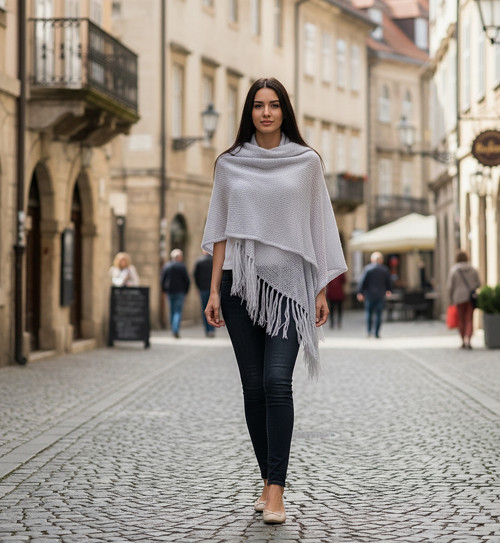 Ľahučký pléd/šatka z merino vlny,bavlny a kašmíru