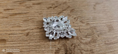 Ozdoba štrasová - 35 x 40 mm - Crystal