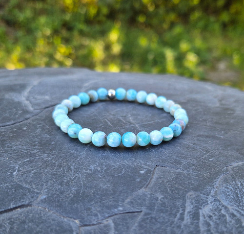 Přírodní larimar*náramek 0,6 cm