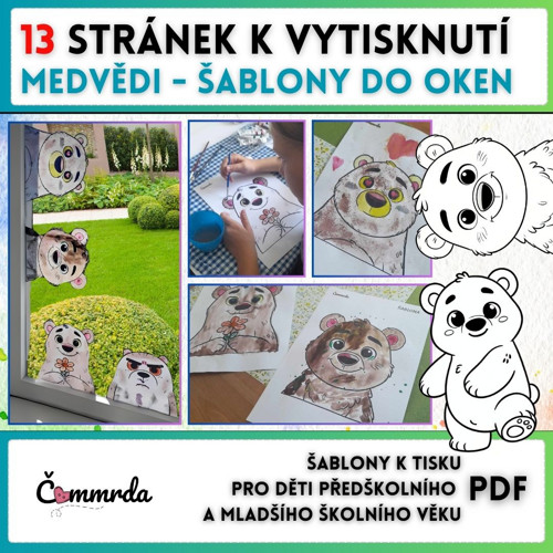 Výzdoba - šablony medvídci (PDF k tisku)