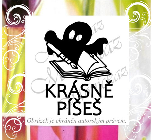 Krásně píšeš duch halloween. Razítko.
