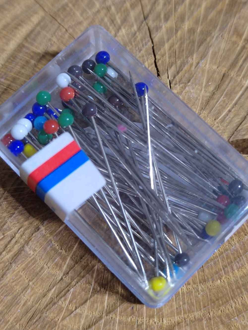 Špendlíky se skleněnou hlavičkou délka 30 mm