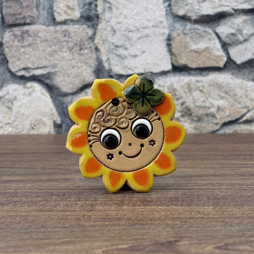 Keramické sluníčko - Malé se čtyřlístkem