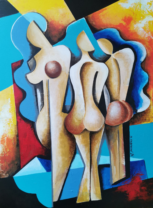 "3 ženy u vody",60x80