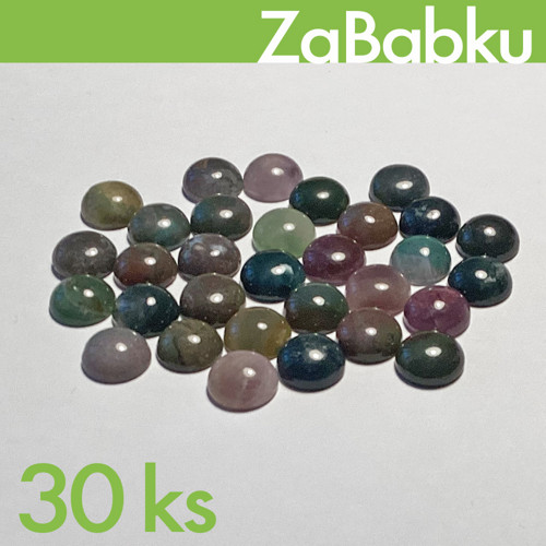 Kabošony 12mm / Inický achát + ametyst / 30ks