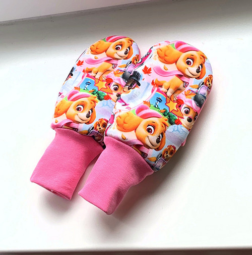 Softshellové rukavice-růžové tlapky