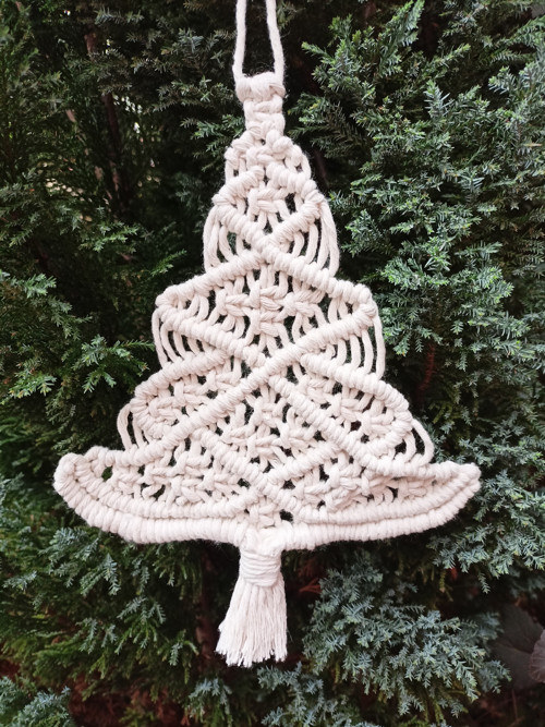 Vánoční stromeček, macramé
