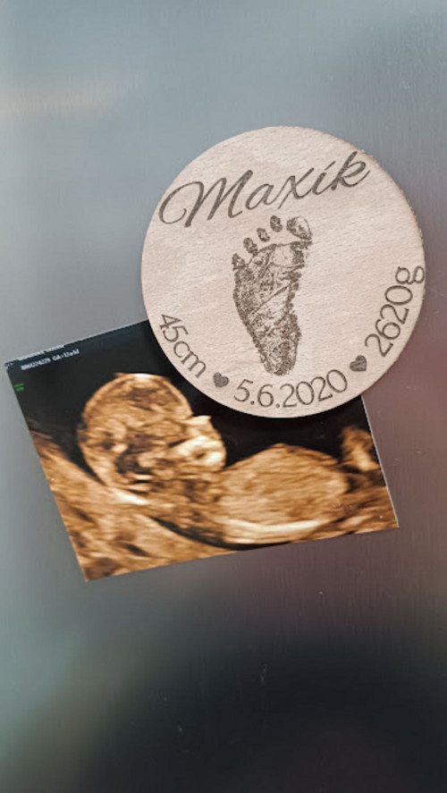 Magnetka s porodními údaji