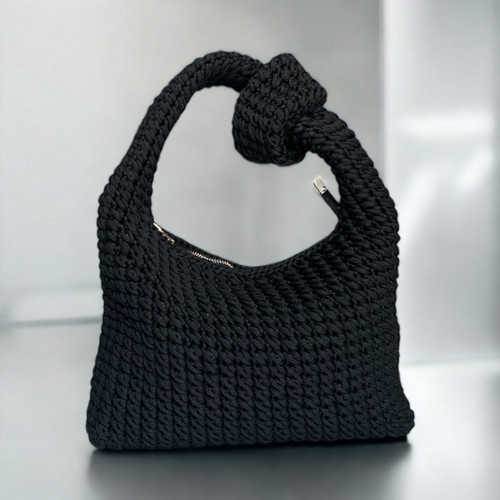 Háčkovaná kabelka MELANIE /černá — foto 1