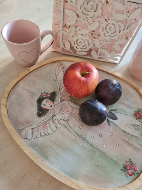 Růžová vánoční romance, podnos — foto 1